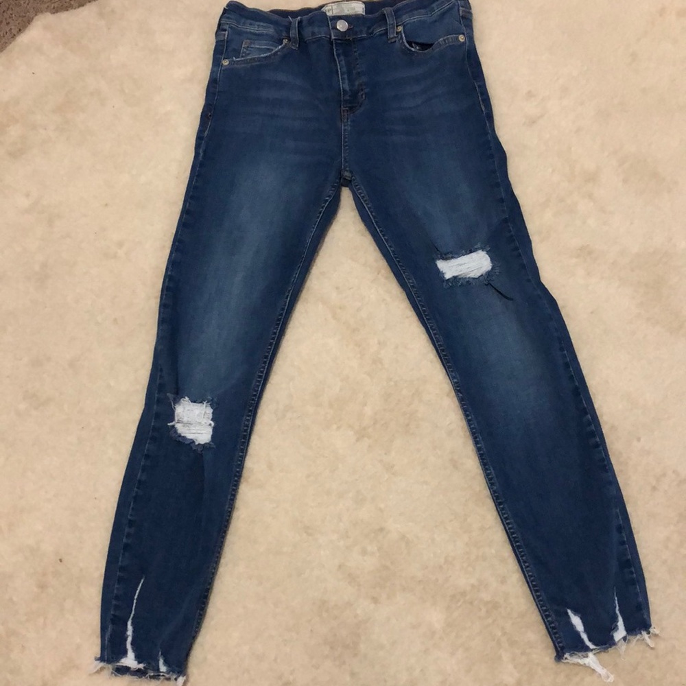 Free People shark bite hem jeans